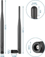 2.4GHz 5dBi Omni Wi-Fi Booster SMA Male Antenna - BLACK NOB - 19CM