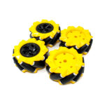 80mm-A Mecanum Wheel Compatible with 6.7mm Coupling (Pack of 4)-Yellow - Image 2
