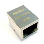 HR911105A - Single Port RJ45 Connector with Integrated Magnetics and LEDs