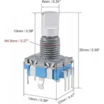 EC11 Rotary Encoder Half Shaft Handle Potentiometer | 15mm - Image 3